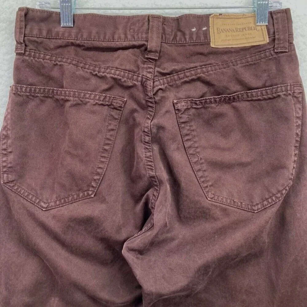 Banana Republic Mens Button Fly Jeans 32 X 32‎ Brown Relaxed Straight Leg Y2K